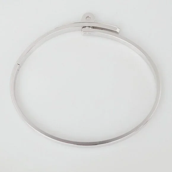 Hermes 18k White Gold and Diamond Small Model Kelly Bracelet Size SH